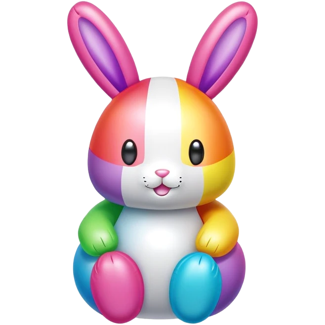 easter rainbow inflatable bouncy bunny emoji