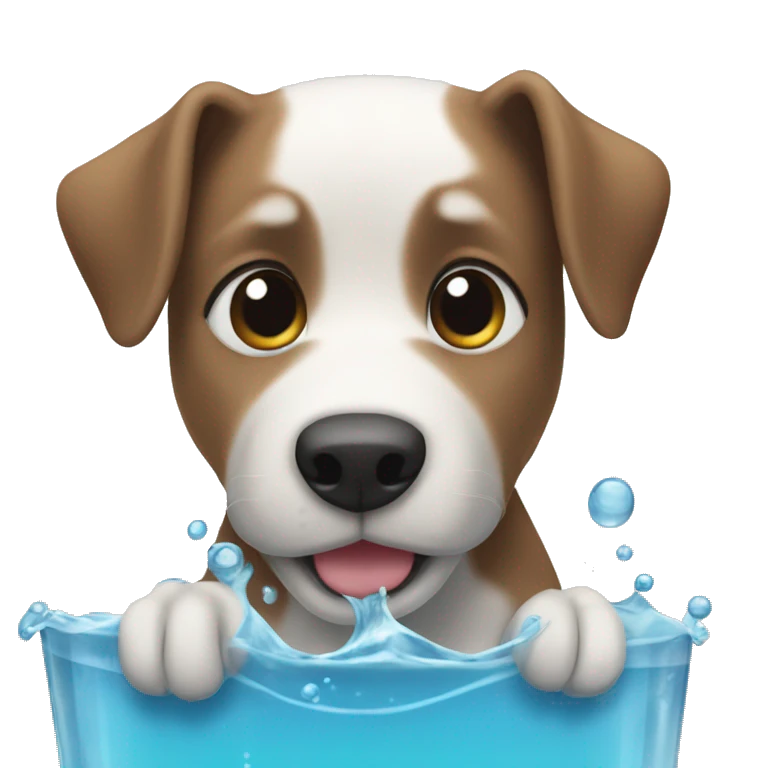 Perro bebiendo agua  emoji