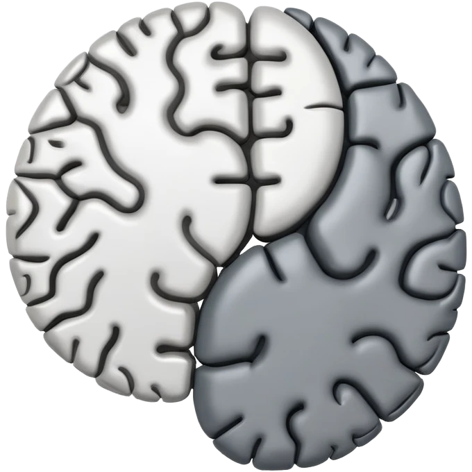 yin-yang symbol made of brain halves emoji