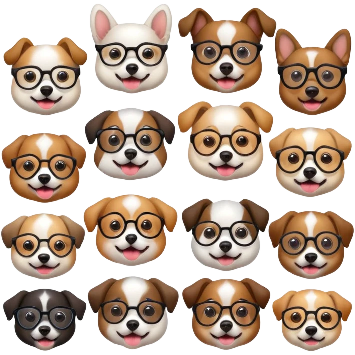 Perros con gafas emoji