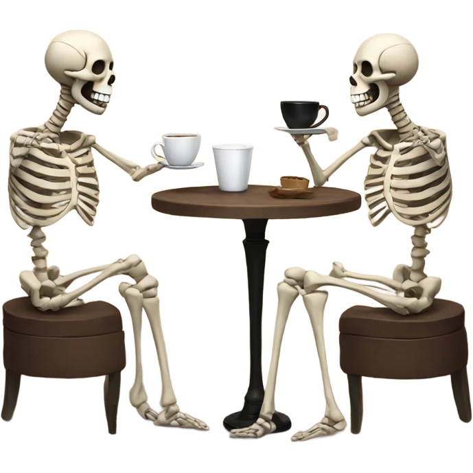 skeletons drinking coffee emoji