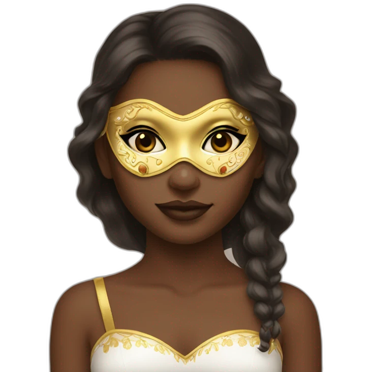 girl mardi gras mask neutral skin emoji