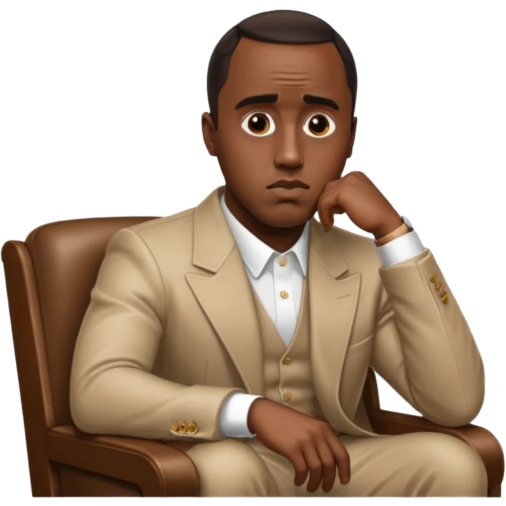Sean Diddy Combs sitting on a chair looking left emoji