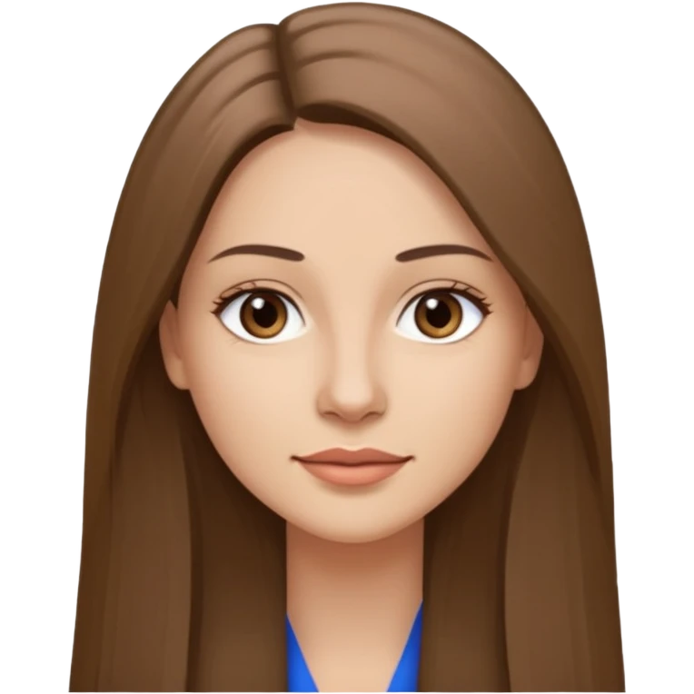 a woman in her 30´s, light skin with medium brown straight hair, long hair. Gray eyes. No eyeglasses. emoji