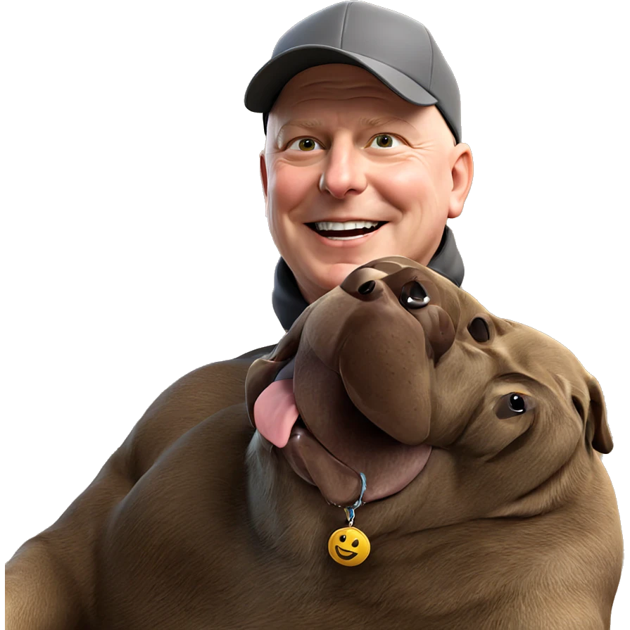 happy boy with dog hat emoji