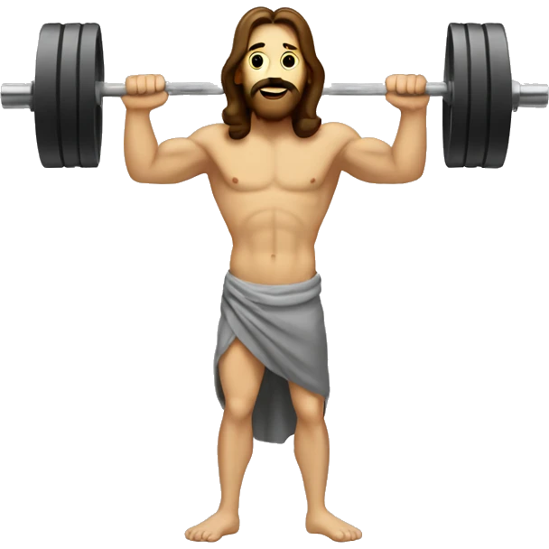 Jesus weight lifting  emoji