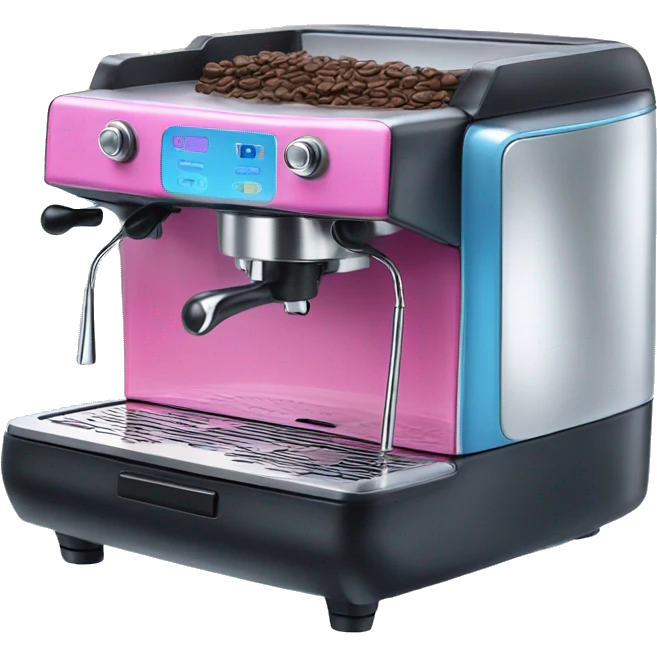Pink and blue gradient hue espresso machine emoji