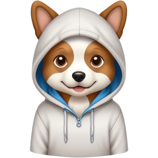 Dog wearing hoodie emoji