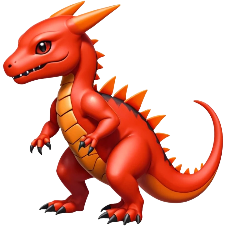 Cute Shiny Guilmon-Salandit-Fakémon-hybrid-creature (full body)  emoji
