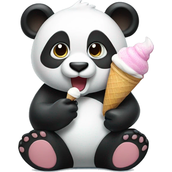 Panda eating ice cream emoji