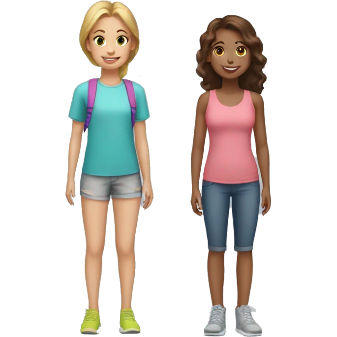2 healthy girls, 2 young girls, 1 teen boy (all are cousins) emoji