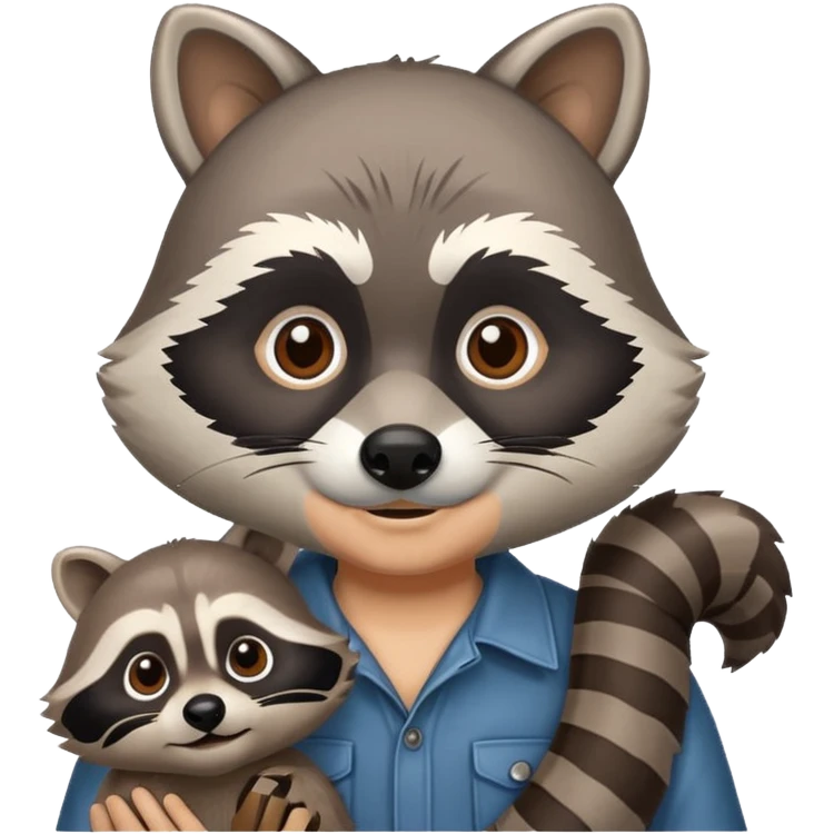 man with racoon emoji