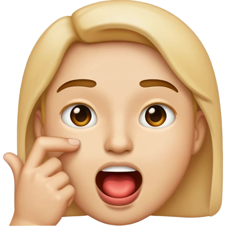 emoji with finger hooked in mouth emoji