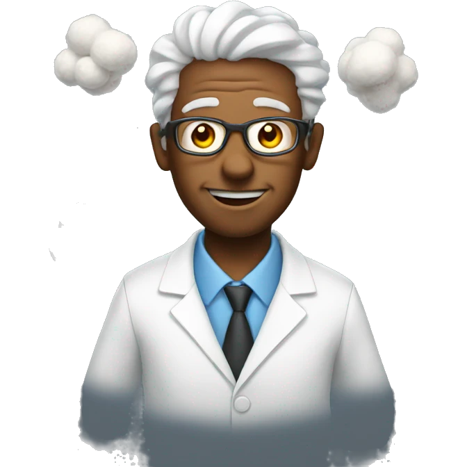 science man with cotton emoji
