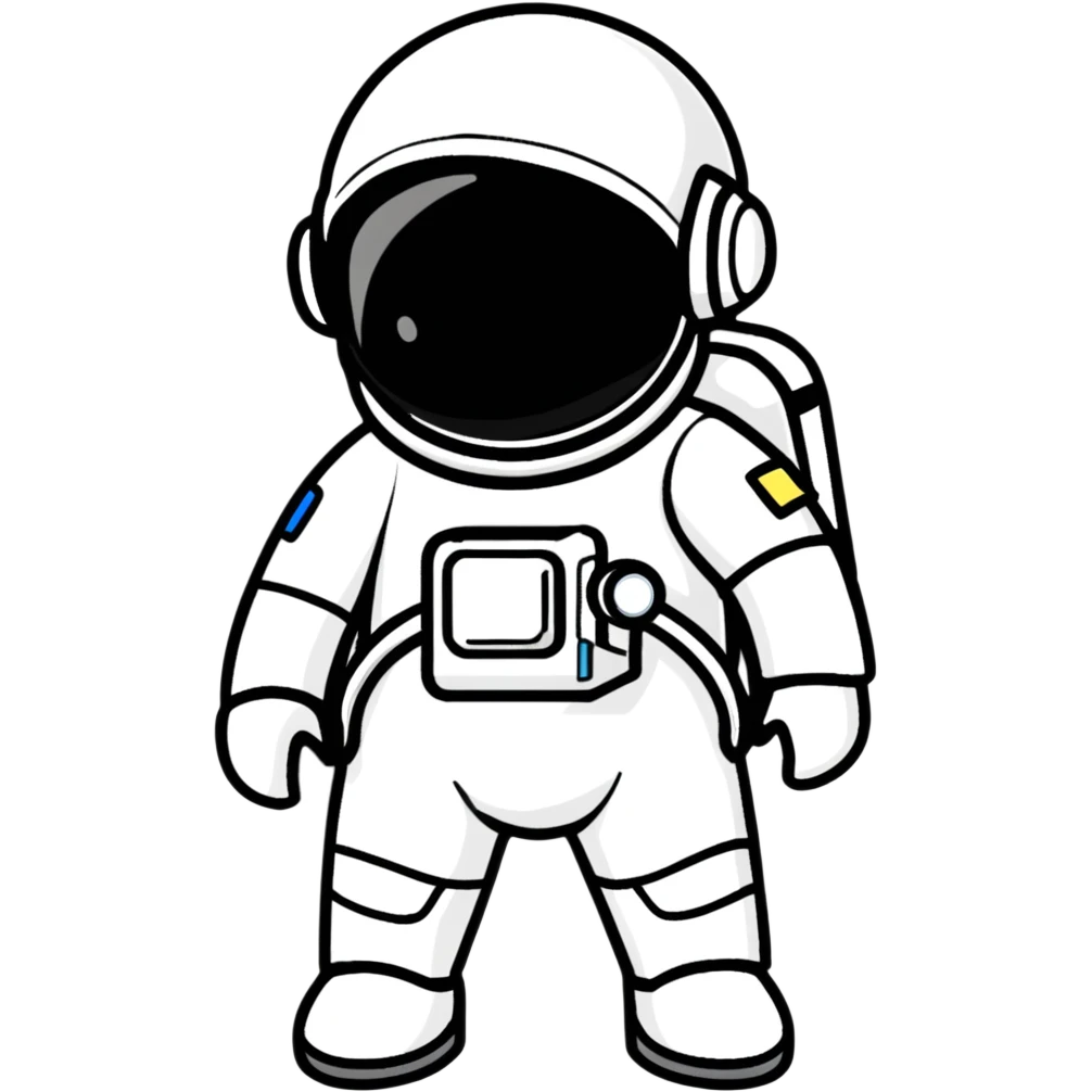 happy little astroneer in a white suit and helmet emoji