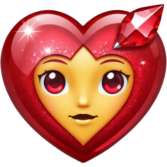 Ruby glitter RED emoji