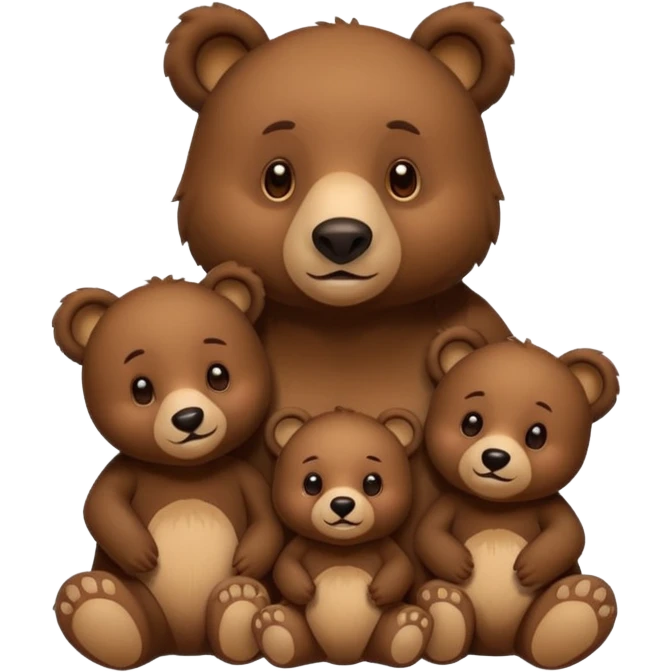Mama, papa, and baby bear emoji