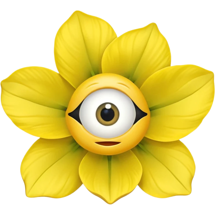 five leaved yellow anemone eye mouth emoji