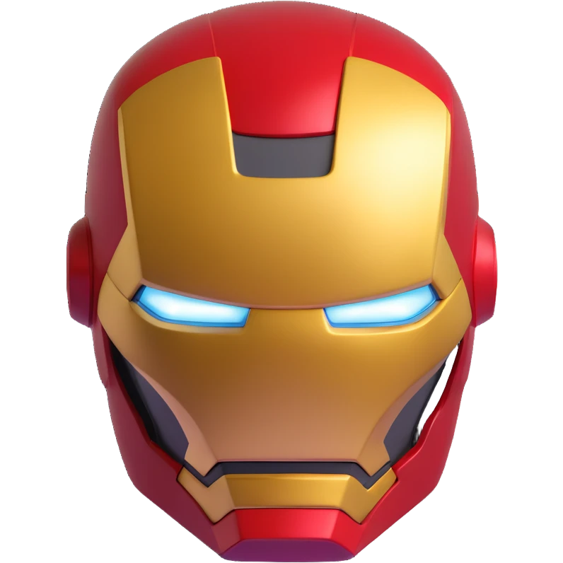 iron man helmet red and gold emoji