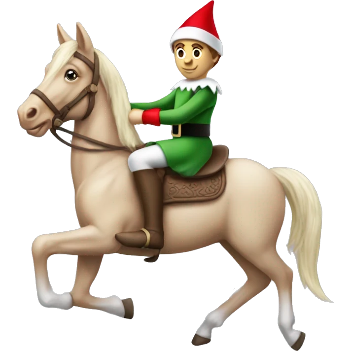 Elf on the shelf riding a horse  emoji