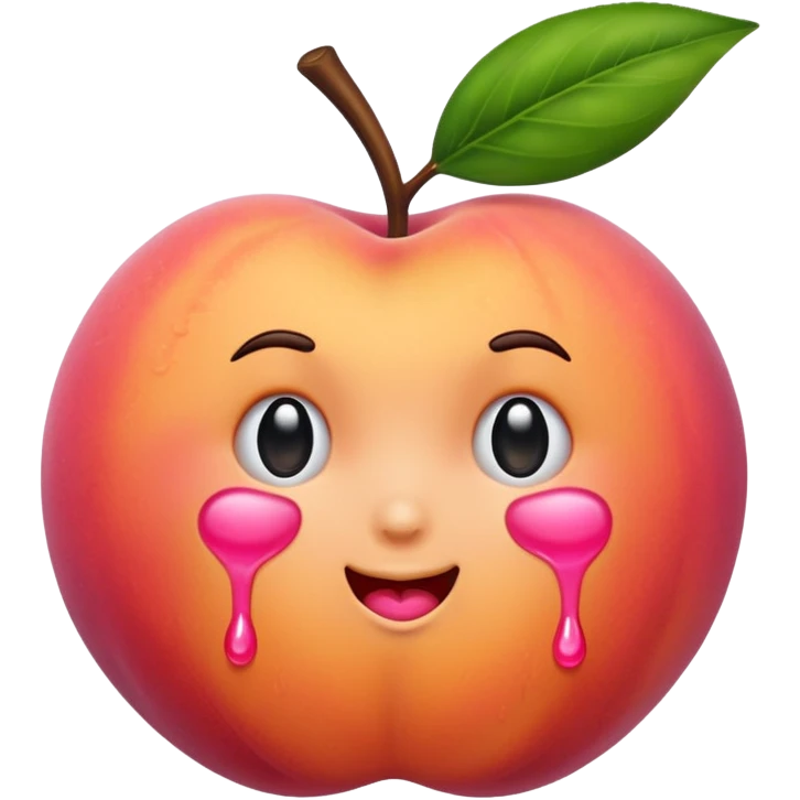 dripping peach emoji which looks like butt emoji