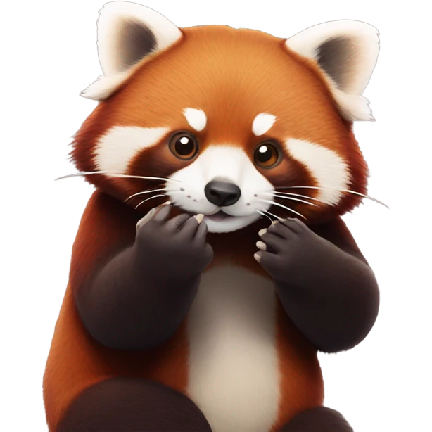Red panda blowing a kiss emoji