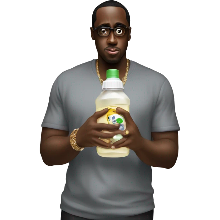 Sean diddy combs holding baby oil emoji