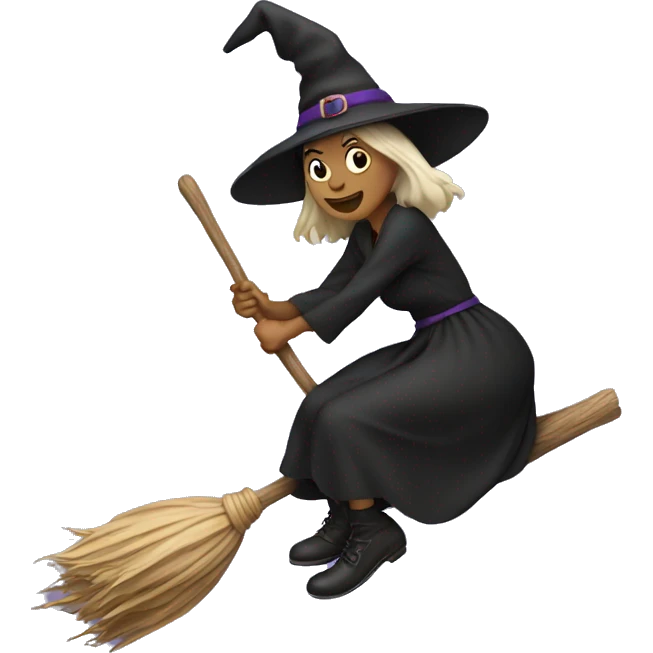 witch on a broom emoji