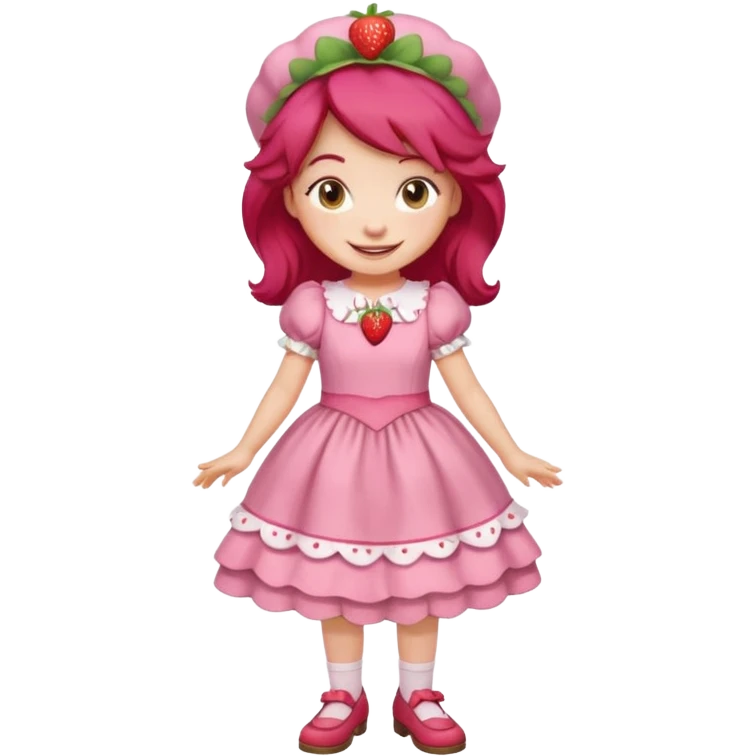 modern day cartoon character strawberry shortcake full body emoji
