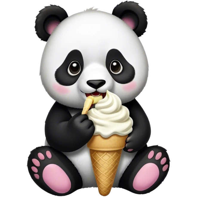 Panda eating ice cream emoji