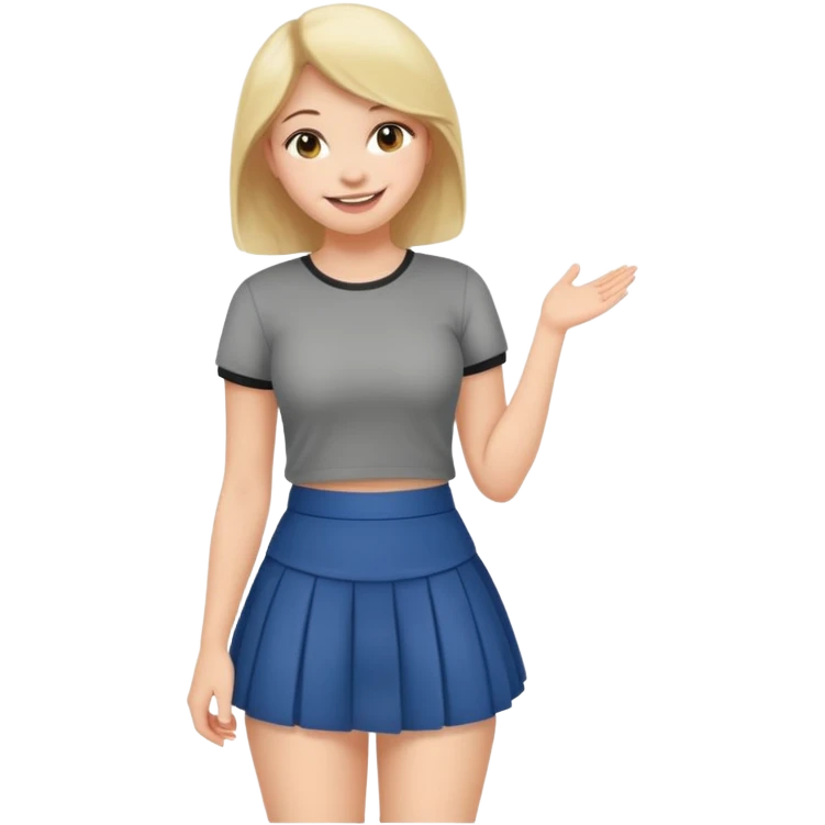 Young female student showing butt emoji