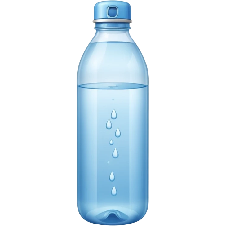 an empty bottle of water, being refilled emoji