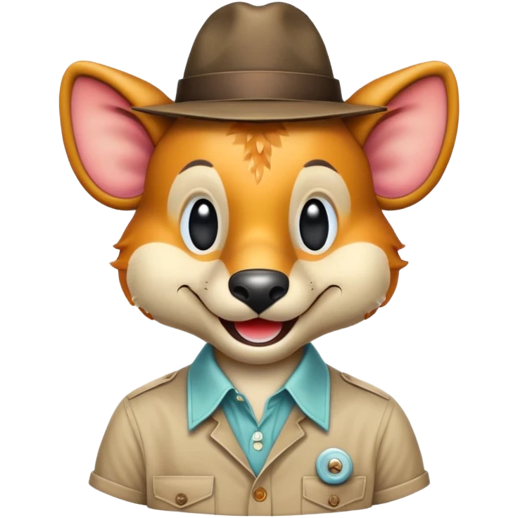 retro 1950s anthropomorphised animal head emoji