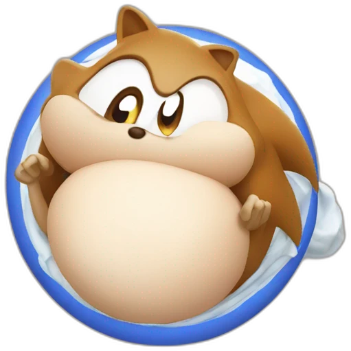 Big pregnant sonic the hedgehog giving birth emoji
