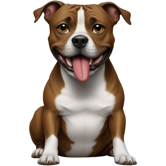 Staffie dog smoking a cigar emoji
