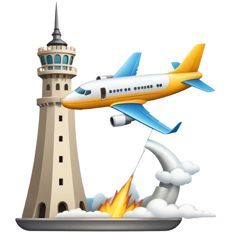 plane hitting tower emoji