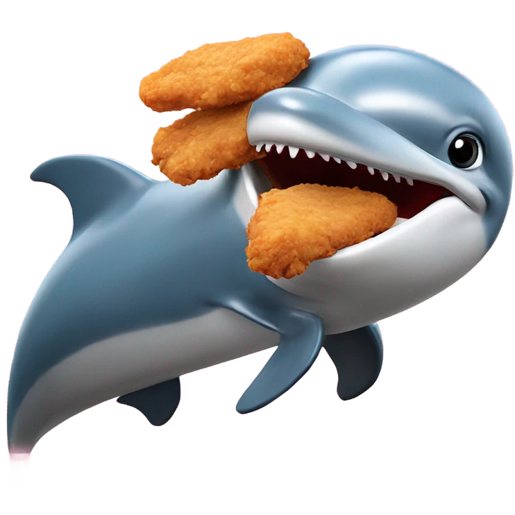 Dolphin eating kfc fried chicken  emoji