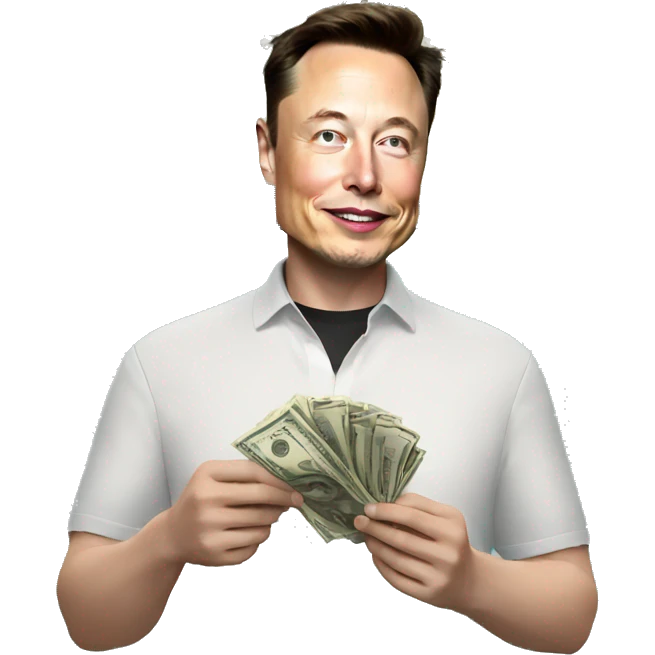 Elon musk holding money  emoji