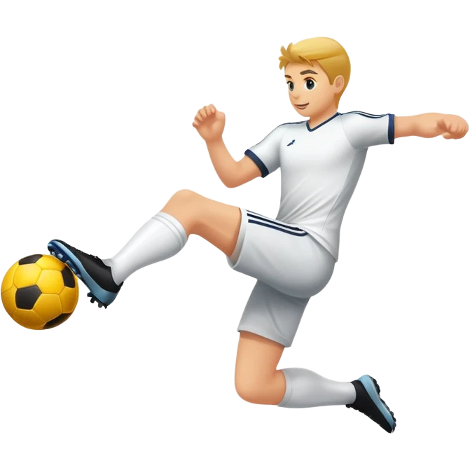 foot kicking a ball, fun and dynamic emoji