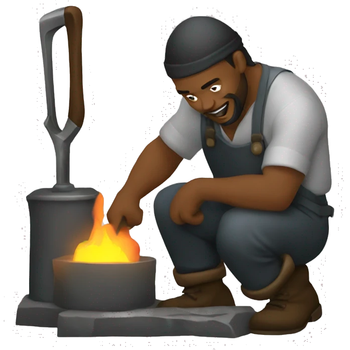 A Blacksmith forging emoji