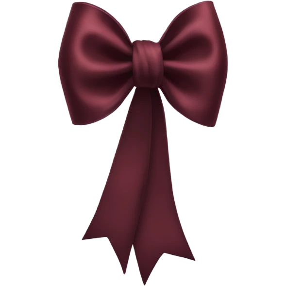 dark red silk bow emoji