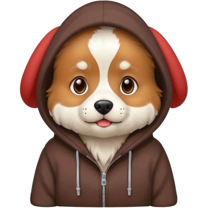 Dog wearing a hoodie emoji