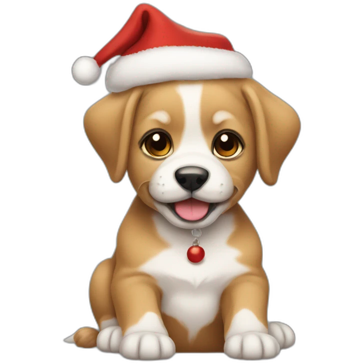 a cristmas puppy emoji