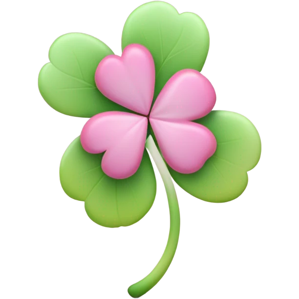 3D Four Leaf Pink Clover emoji