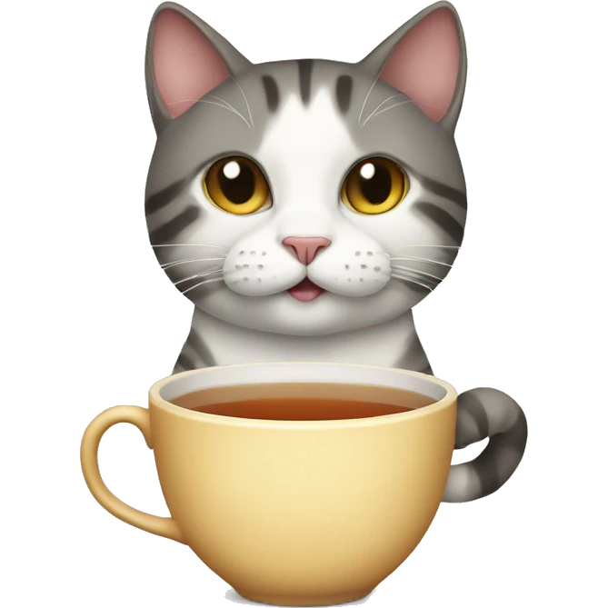 cat with tea  emoji