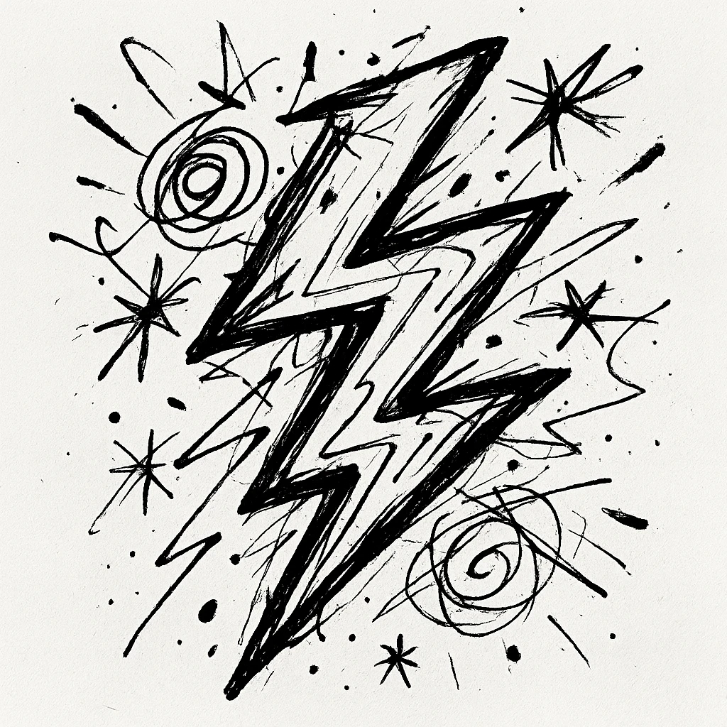 chaotic lightning bolt emoji