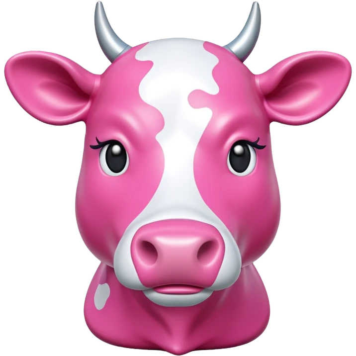   jeff koons style vinyl pink girl cow sculpture  emoji