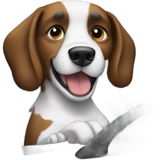 Black and white Dog driving bmw m5 car  emoji