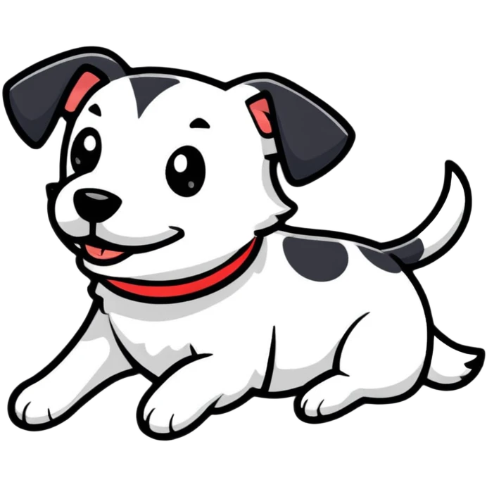 fast running black and white dog emoji