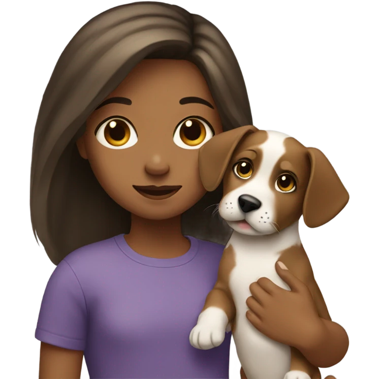 Girl tiwh a puppy emoji